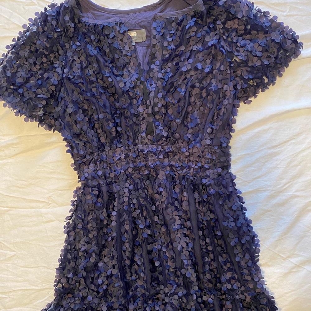 Anthropologie Floral Textured Dress